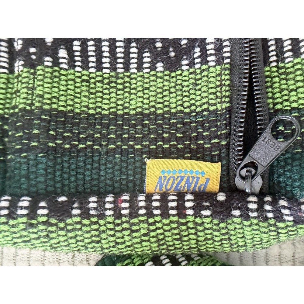 Pinzon Handwoven Boho Crossbody Shoulder Bag Green Black Striped Purse - Picture 10 of 12